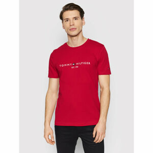 Tommy Hilfiger pánské červené triko Logo - L (XM1)